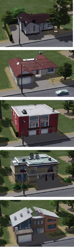 Figure 3. Buildings, like this detached single-family home, can be upgraded up to five times in C: S. (Source: Author’s own screenshots.) (Color figure available online.)