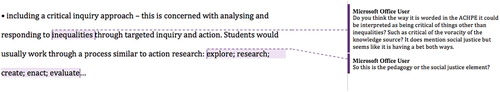 Figure 1. Tracked changes method example.