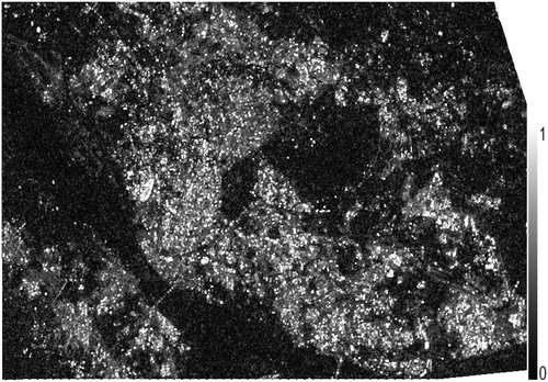 Figure 7. Coherence with the maximum temporal baseline.