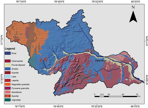 Figure 2. Geology map of the Palar River basin.
