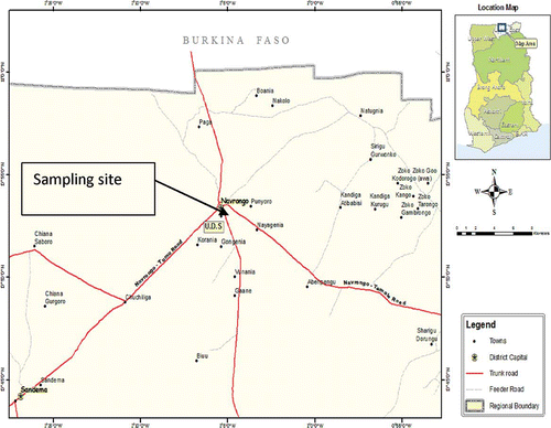 Figure 1. Map showing the monitoring site in Navrongo, Ghana.