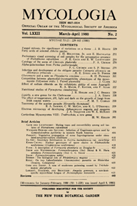 Cover image for Mycologia, Volume 72, Issue 2, 1980