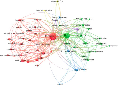 Figure 5. Bibliometric map of the research on family firms.Source: Authors' own work.