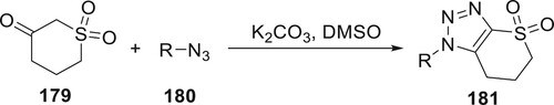 Scheme 40. Synthesis of fuzed dimroth-type 4-sulfonyl-1,2,3-triazoles.