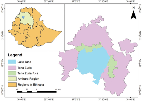 Figure 1. Location map of Tana Zuria and Tana Zuria rice livelihood zones.