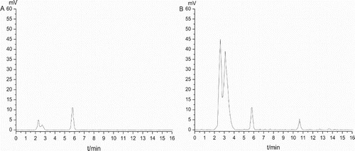 Figure 7. Analysis of ZEN using HPLC–FLD. The chromatogram of ZEN standard solution (100 ng/mL) (A) and an extract of a cereal sample spiked with 100 μg/kg of ZEN (B).