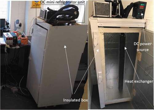 Figure 7. The setup of the experimental fridge with a miniature refrigeration unit