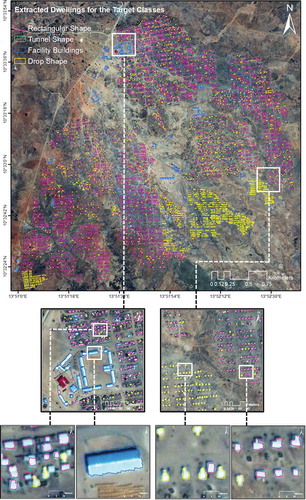 Figure 8. The instance classification map of the target dwellings obtained using the proposed CNN-OBIA approach