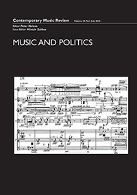 Cover image for Contemporary Music Review, Volume 34, Issue 2-3, 2015