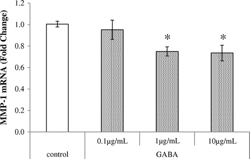 Fig. 2. Effects of GABA on MMP-1 mRNA expression in NHDFs.