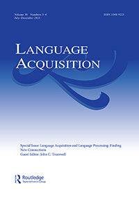 Cover image for Language Acquisition, Volume 30, Issue 3-4, 2023