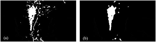 Figure 12. Experiment results of Alberta dataset for Otsu thresholding (a) σB2 (b) σW2