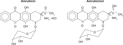 Figure 1 Chemical structure of amrubicin and amrubicinol.