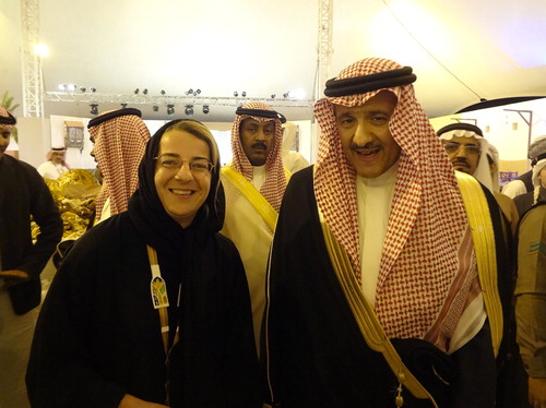 Figure 6: Dr Theodoropoulou with the Saudi Minister of Tourism at Medina, 2013 (© Irene Theodoropoulou)