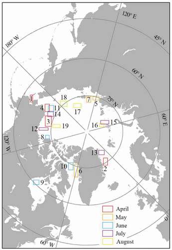 Figure 3. The spatial distribution of MODIS scenes used in this study.