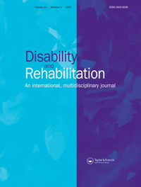 Cover image for Disability and Rehabilitation, Volume 44, Issue 6, 2022