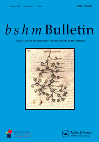 Cover image for British Journal for the History of Mathematics, Volume 31, Issue 2, 2016