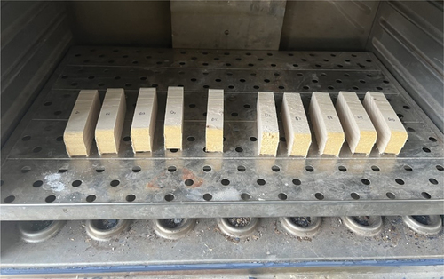 Figure 7. Oven drying method used to determine moisture content of timber before manufacture of CLT panels.