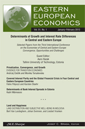 Cover image for Eastern European Economics, Volume 53, Issue 1, 2015