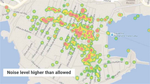 Figure 3. Recorded levels of noise above the legal limits, July-September 2018