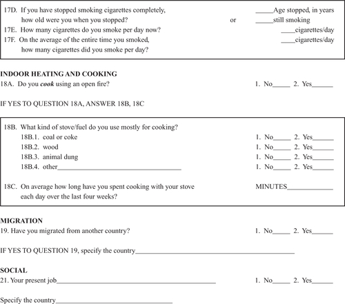 Figure S1 Burden of major respiratory diseases: chronic respiratory diseases core questionnaire.