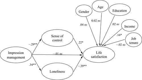 Figure 1 Path coefficients of the hypothesized model.