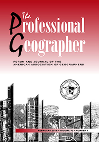 Cover image for The Professional Geographer, Volume 70, Issue 1, 2018