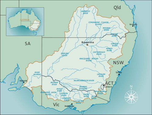 Figure 1. The Murray–Darling Basin showing Brewarrina.