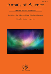 Cover image for Annals of Science, Volume 78, Issue 2, 2021