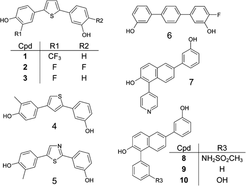 Figure 1.  Chemical structures of the investigated 17β-HSD1 inhibitors.