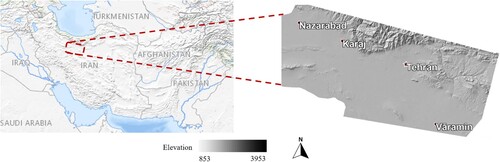 Figure 1. Location of Tehran and Karaj regions, the study area of this research.