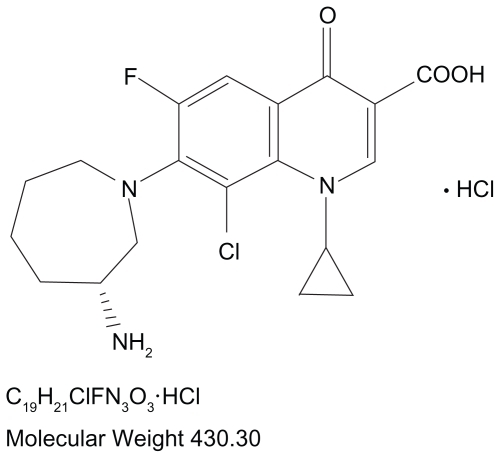 Figure 1 Structure of besifloxacin hydrochloride.