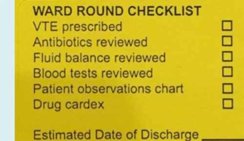 Figure 1 Ward round checklist template.