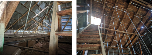 Figure 13. Wooden structure in Al Jihad Mosque attached with supporters of the gypsum ceiling.