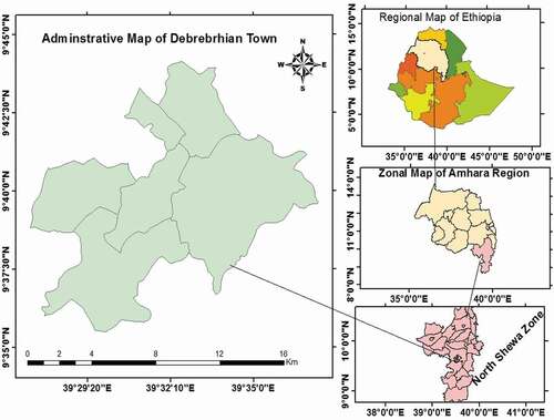 Figure 1. Geographical location of Debre Birhan Town of North Shewa