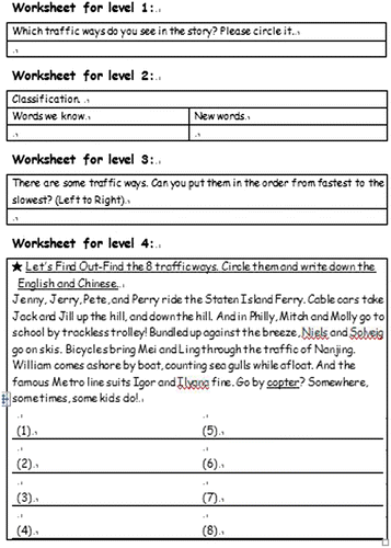 Figure 5. Handout for jigsaw reading.