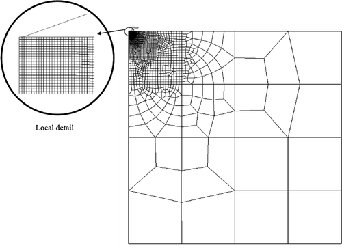Figure 3. 2D axisymmetric finite element mesh of the specimen.