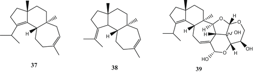 Scheme 4. Structures of compounds 37–39.