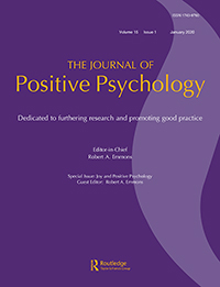 Cover image for The Journal of Positive Psychology, Volume 15, Issue 1, 2020