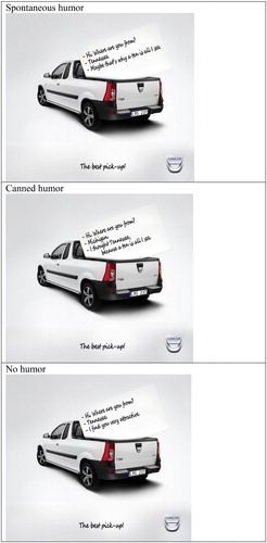 Figure 5. Experimental stimuli (study 3).