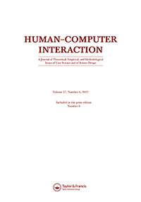 Cover image for Human–Computer Interaction, Volume 37, Issue 6, 2022