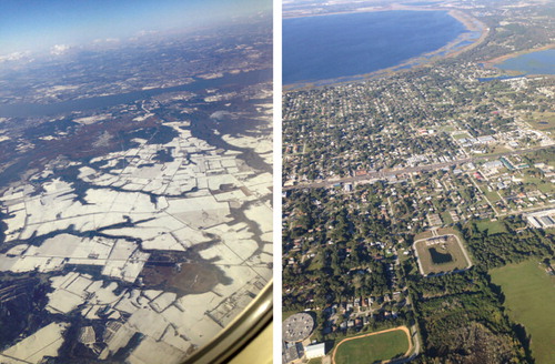 From my plane window, I documented the seasonal change I needed, experiencing a 70-degree climate shift in a matter of hours during a December 2013 flight from Syracuse, New York, to Orlando, Florida. Photos by James Haywood Rolling Jr.