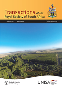 Cover image for Transactions of the Royal Society of South Africa, Volume 75, Issue 1, 2020
