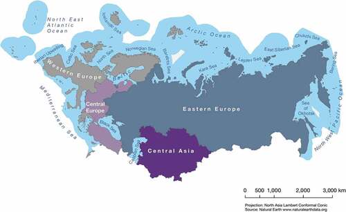 Figure 1. The Europe and Central Asia (ECA) region of the IPBES assessment