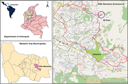 Map 1. Study area map (source: OpenStreetMap & Municipality of Medellin).