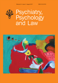 Cover image for Psychiatry, Psychology and Law, Volume 24, Issue 4, 2017