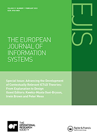 Cover image for European Journal of Information Systems, Volume 31, Issue 1, 2022