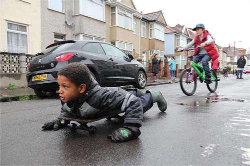 Figure 10. Skateboarding in the rain.