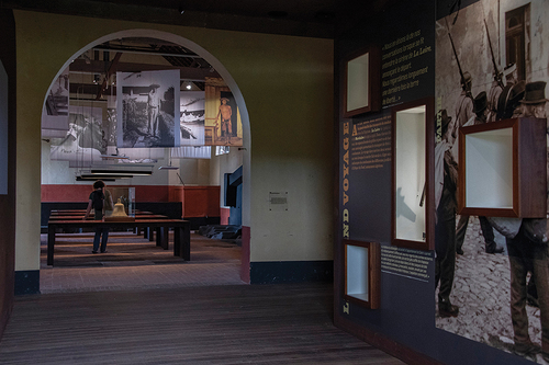 Figure 1. View of the ‘cuisine’ from the ‘salle anthropométrique’. Musée du bagne, Saint Laurent du Maroni. © Claire Reddleman (2018).