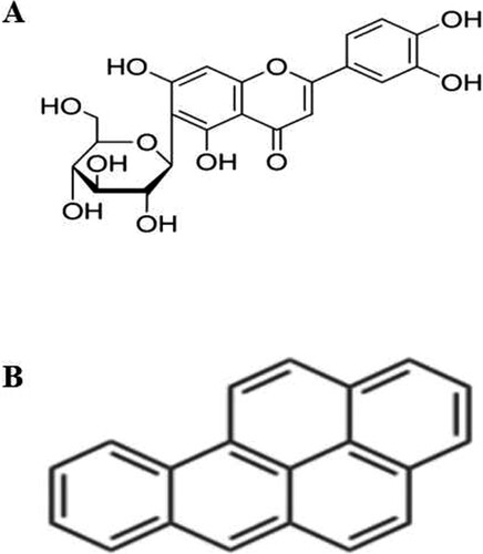 Figure 1. Chemical structure of ISO (A) and BaP (B).